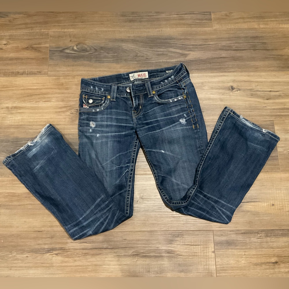 Mek Denim New York Boot Cut Distressed Jeans Size 26/34